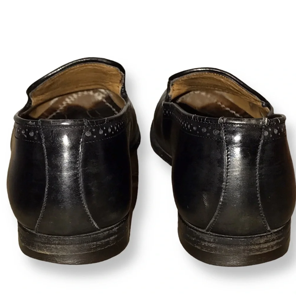 SANTONI Black Leather Italian Loafers - 7 - Picture 3 of 9